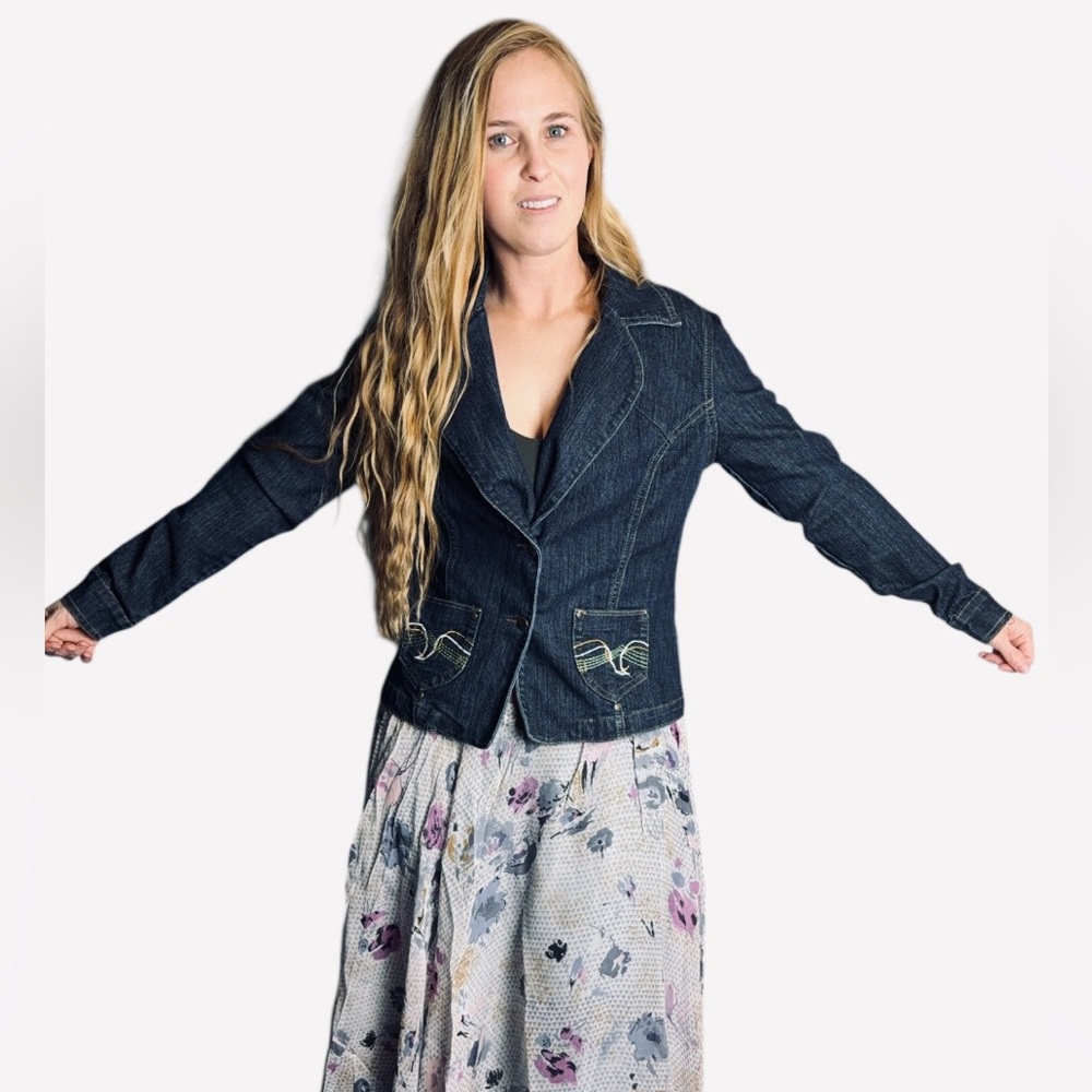 Lamasini Denim Jean Jacket - Picture 1 of 10